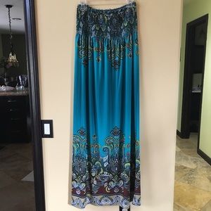 Blue paisley maxi dress